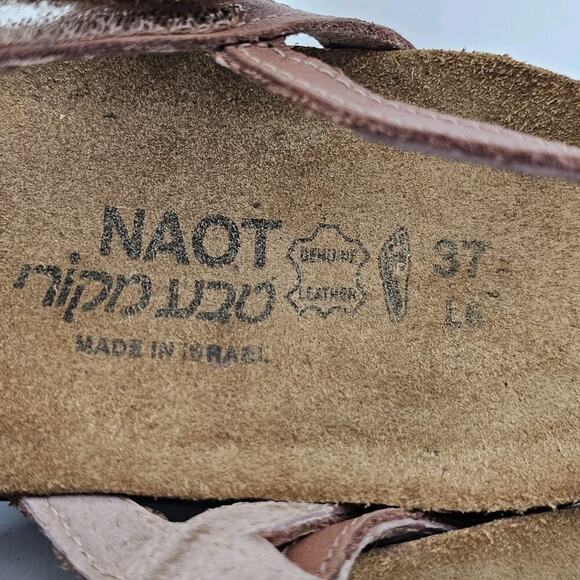 NAOT Judith Sandals Women's Size 6/37 Cheetah Print Suede Strappy Casual Leather - Picture 7 of 8